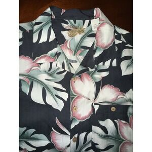 Caribbean Hawaiian Shirt 70% Silk Size XLT Floral Tropical Vacation Summer Beach